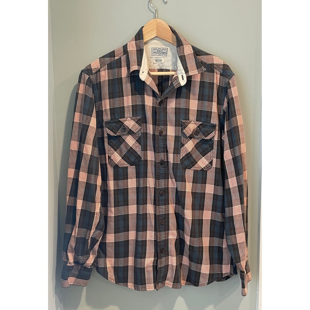 Lucky Brand Mens Plaid Flannel Shirt Button Up Long Sleeve Size Medium